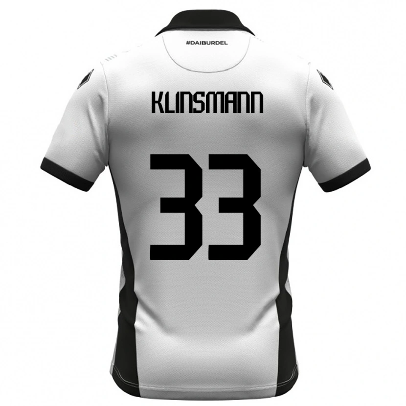 Danxen Homem Camisola Jonathan Klinsmann #33 Branco Preto Laranja Principal 2025/26 Camisa