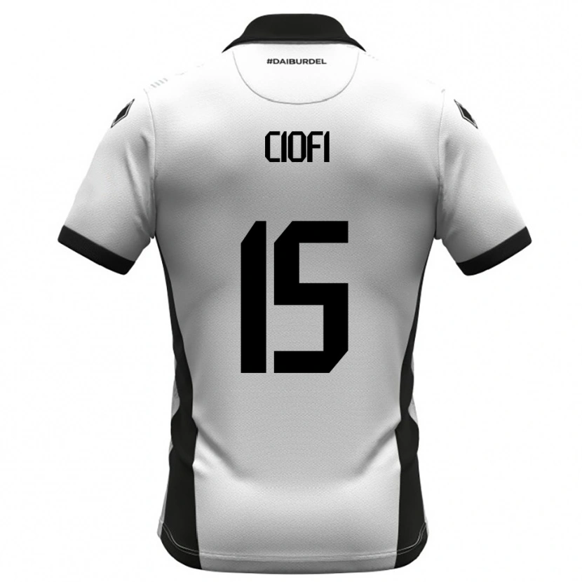 Danxen Homem Camisola Andrea Ciofi #15 Branco Preto Laranja Principal 2025/26 Camisa