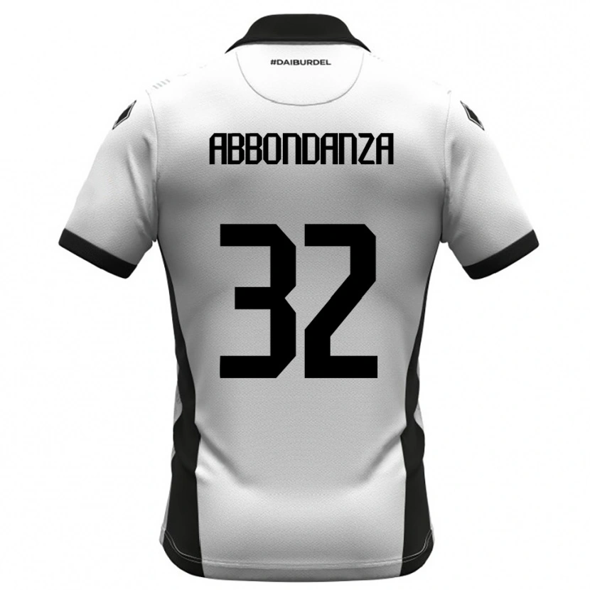 Danxen Homem Camisola Simone Abbondanza #32 Branco Preto Laranja Principal 2025/26 Camisa