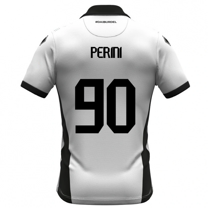 Danxen Homem Camisola Giovanni Perini #90 Branco Preto Laranja Principal 2025/26 Camisa