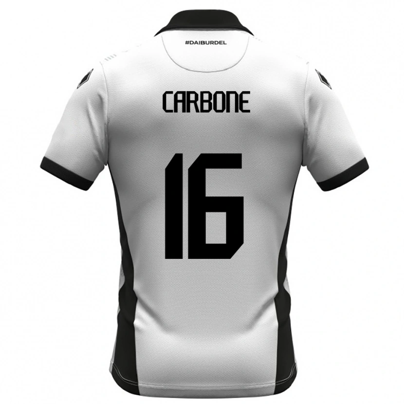 Danxen Homem Camisola Andrea Carbone #16 Branco Preto Laranja Principal 2025/26 Camisa