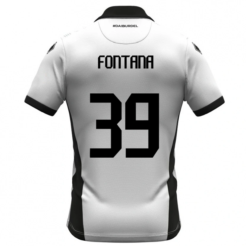 Danxen Homem Camisola Niccolò Fontana #39 Branco Preto Laranja Principal 2025/26 Camisa