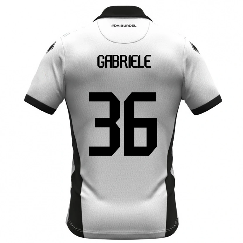 Danxen Homem Camisola Tommaso Gabriele #36 Branco Preto Laranja Principal 2025/26 Camisa