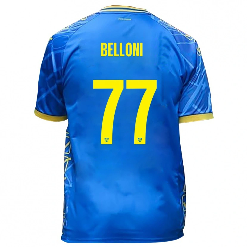 Danxen Homem Camisola Niccolò Belloni #77 Azul Celeste Amarelo Principal 2025/26 Camisa