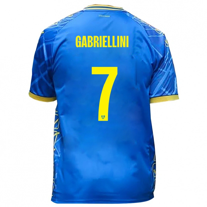 Danxen Homem Camisola Emanuele Gabriellini #7 Azul Celeste Amarelo Principal 2025/26 Camisa
