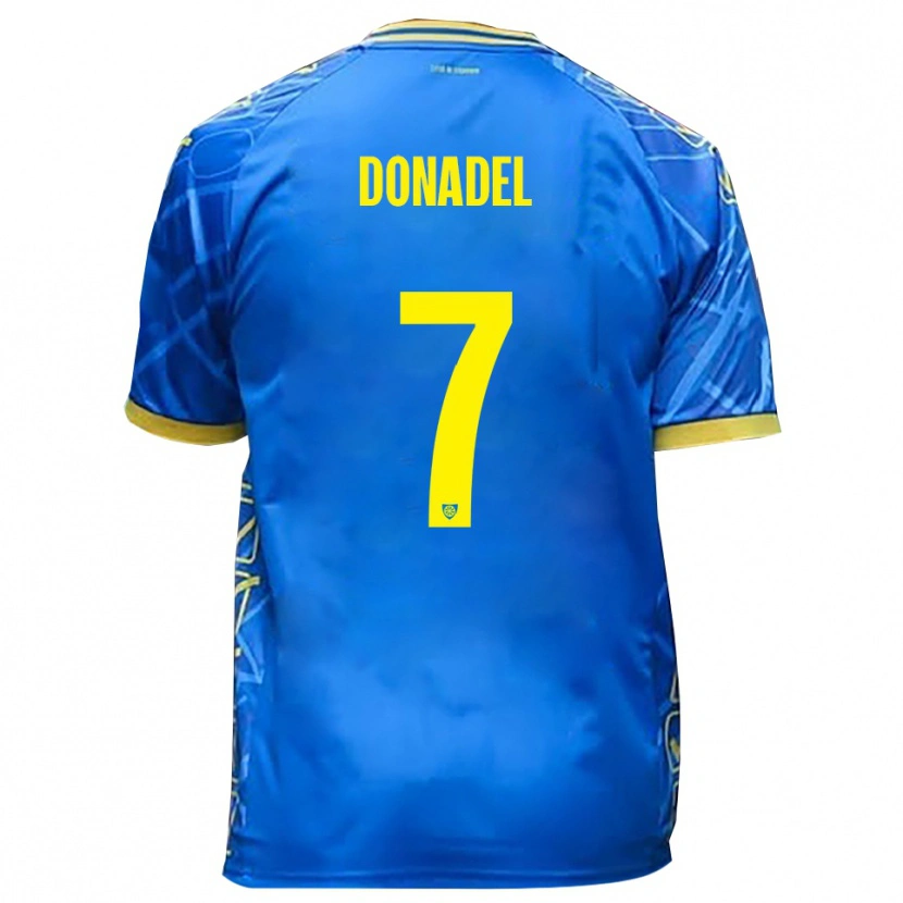 Danxen Homem Camisola Tommaso Donadel #7 Azul Celeste Amarelo Principal 2025/26 Camisa