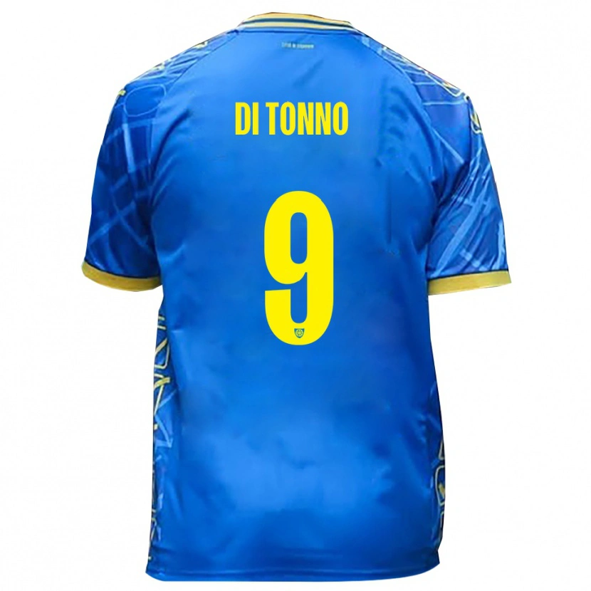 Danxen Homem Camisola Edoardo Di Tonno #9 Azul Celeste Amarelo Principal 2025/26 Camisa