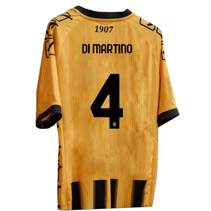 Danxen Homem Camisola Mattia Di Martino #4 Amarelo Preto Principal 2025/26 Camisa