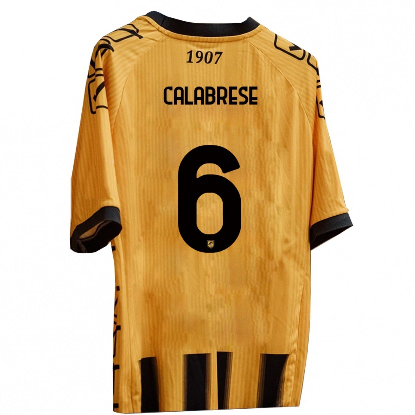 Danxen Homem Camisola Daniele Calabrese #6 Amarelo Preto Principal 2025/26 Camisa