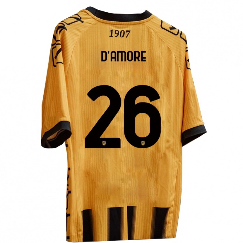 Danxen Homem Camisola Francesco D'amore #26 Amarelo Preto Principal 2025/26 Camisa