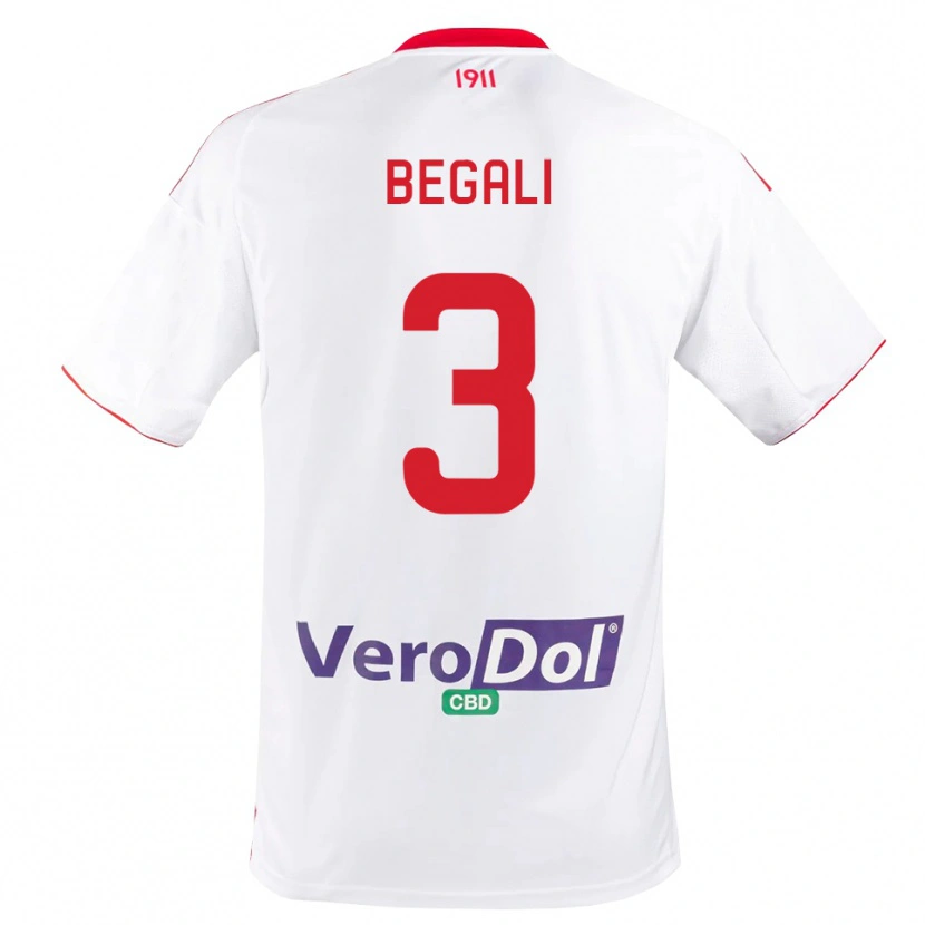 Danxen Homem Camisola Pietro Begali #3 Branco Vermelho Principal 2025/26 Camisa
