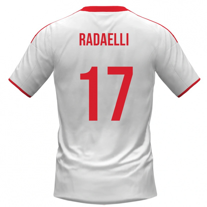 Danxen Homem Camisola Nicolò Radaelli #17 Branco Vermelho Principal 2025/26 Camisa