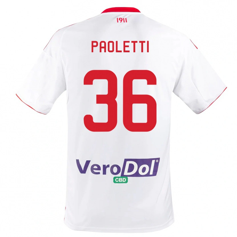 Danxen Homem Camisola Flavio Paoletti #36 Branco Vermelho Principal 2025/26 Camisa