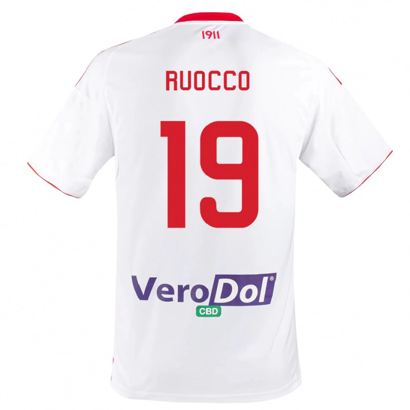 Danxen Homem Camisola Francesco Ruocco #19 Branco Vermelho Principal 2025/26 Camisa