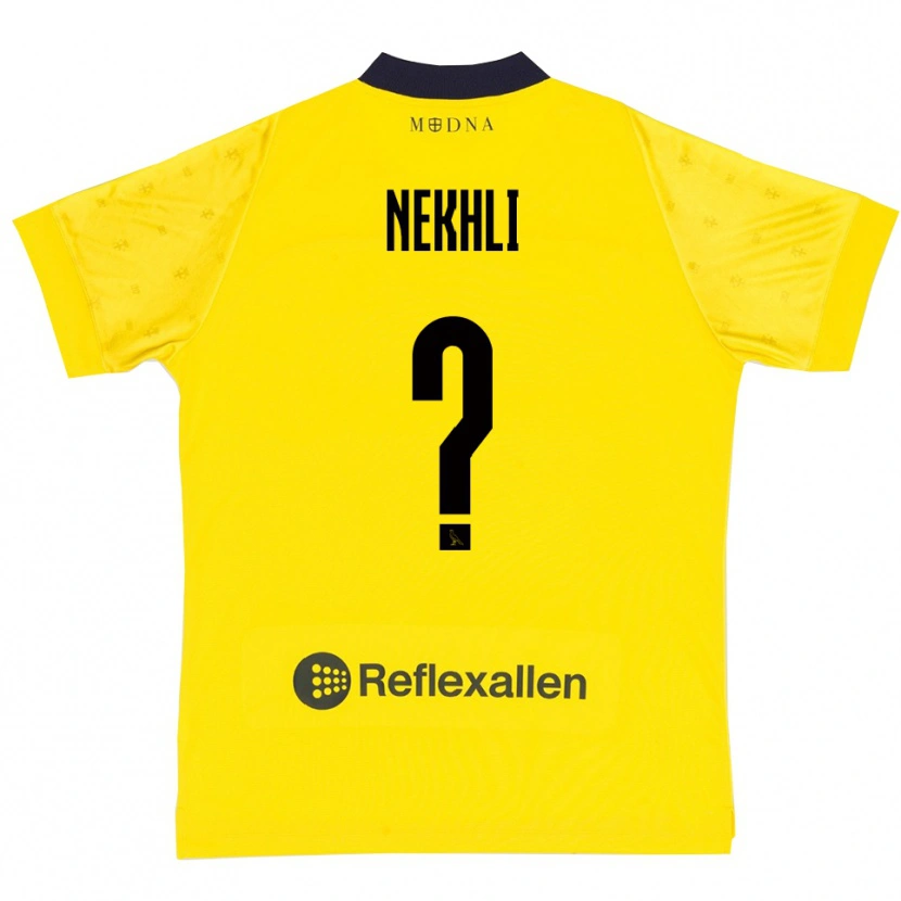 Danxen Homem Camisola Adam Nekhli #0 Amarelo Marinho Principal 2025/26 Camisa