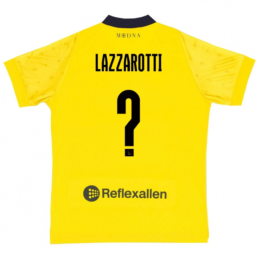 Danxen Homem Camisola Pietro Lazzarotti #0 Amarelo Marinho Principal 2025/26 Camisa