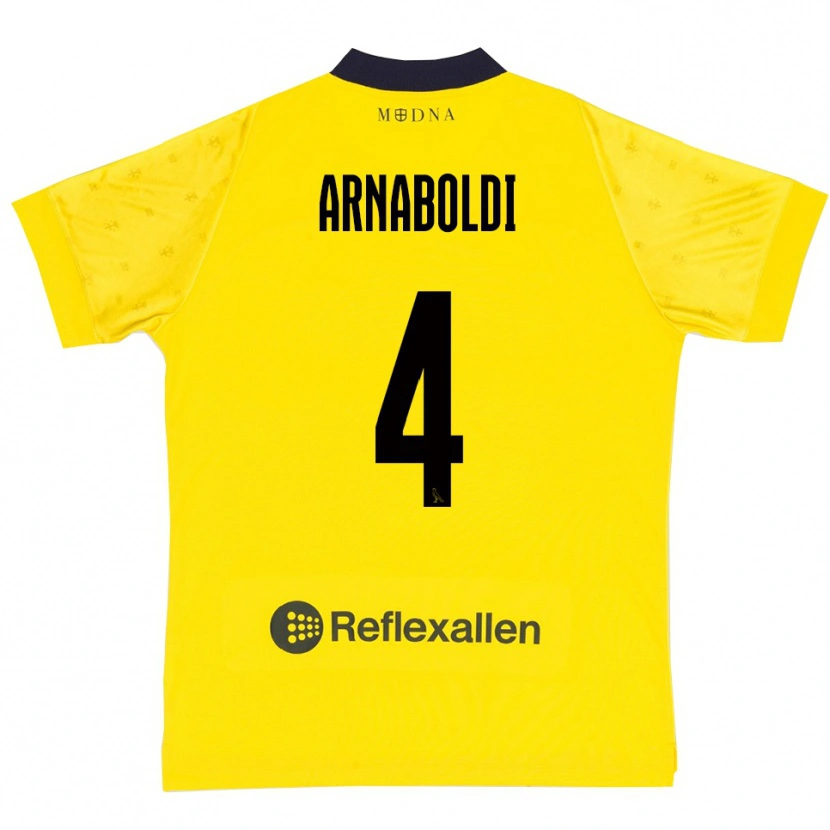 Danxen Homem Camisola Pietro Arnaboldi #4 Amarelo Marinho Principal 2025/26 Camisa