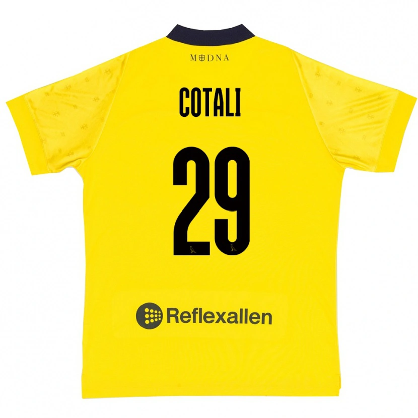 Danxen Homem Camisola Matteo Cotali #29 Amarelo Marinho Principal 2025/26 Camisa