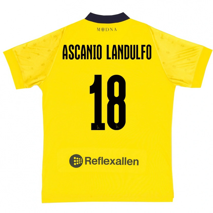 Danxen Homem Camisola Gabriele Ascanio Landulfo #18 Amarelo Marinho Principal 2025/26 Camisa
