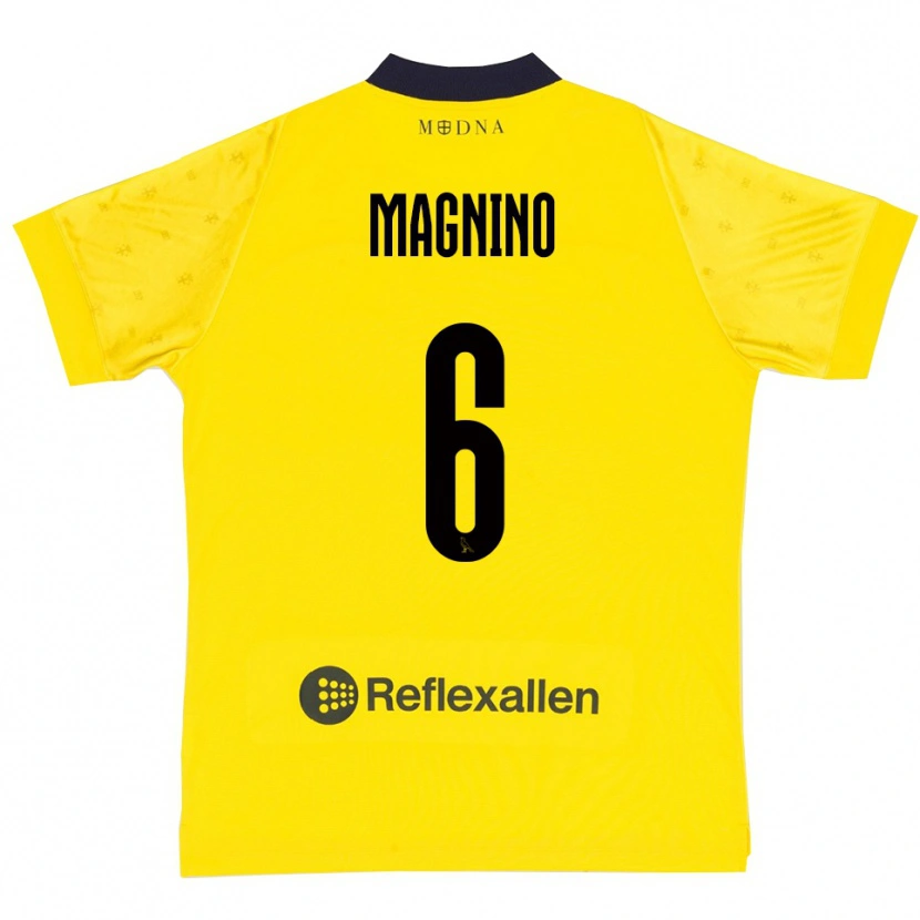 Danxen Homem Camisola Luca Magnino #6 Amarelo Marinho Principal 2025/26 Camisa