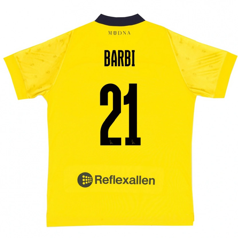 Danxen Homem Camisola Edoardo Barbi #21 Amarelo Marinho Principal 2025/26 Camisa