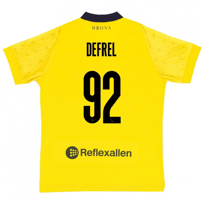 Danxen Homem Camisola Grégoire Defrel #92 Amarelo Marinho Principal 2025/26 Camisa
