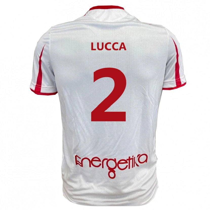 Danxen Homem Camisola Gabriele Lucca #2 Branco Vermelho Principal 2025/26 Camisa