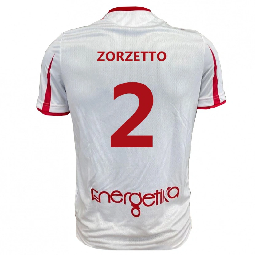 Danxen Homem Camisola Marco Zorzetto #2 Branco Vermelho Principal 2025/26 Camisa