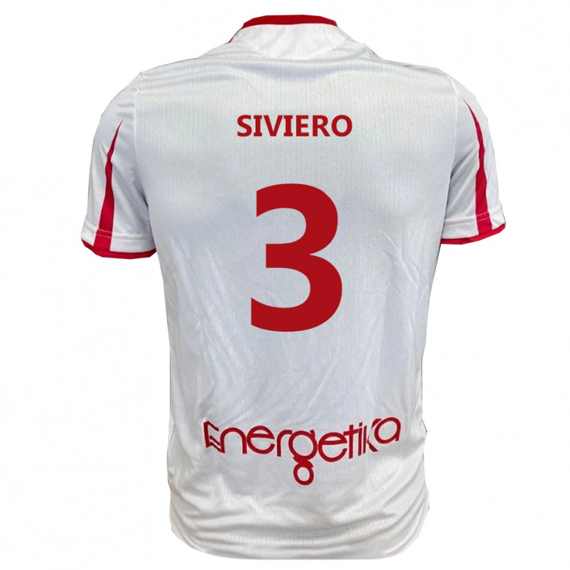 Danxen Homem Camisola Mattia Siviero #3 Branco Vermelho Principal 2025/26 Camisa