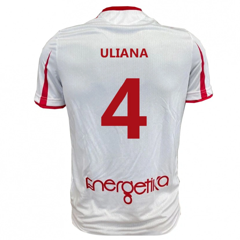 Danxen Homem Camisola Gabriele Uliana #4 Branco Vermelho Principal 2025/26 Camisa