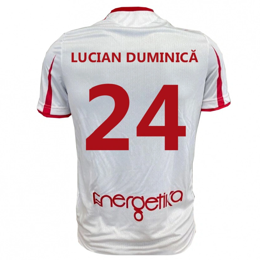 Danxen Homem Camisola Nicolae Lucian Duminică #24 Branco Vermelho Principal 2025/26 Camisa