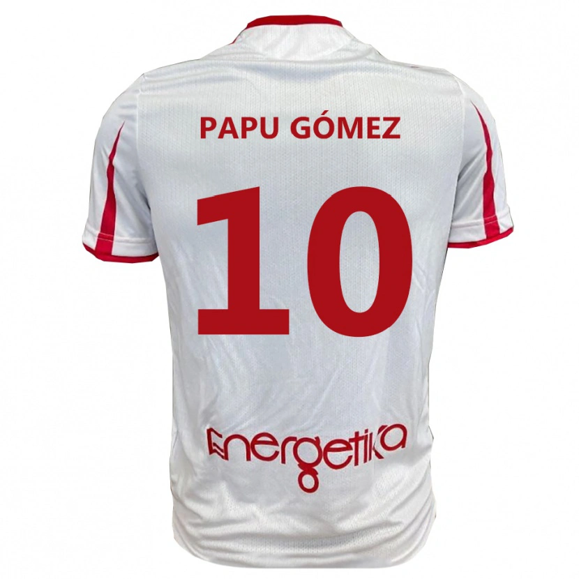Danxen Homem Camisola Papu Gómez #10 Branco Vermelho Principal 2025/26 Camisa