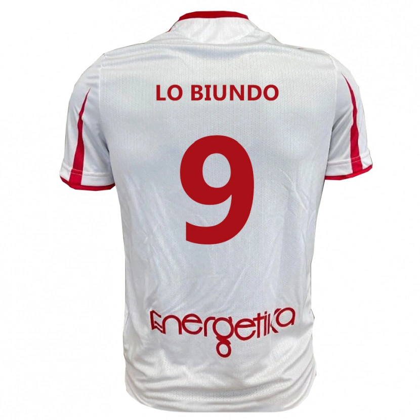 Danxen Homem Camisola Emiliano Lo Biundo #9 Branco Vermelho Principal 2025/26 Camisa