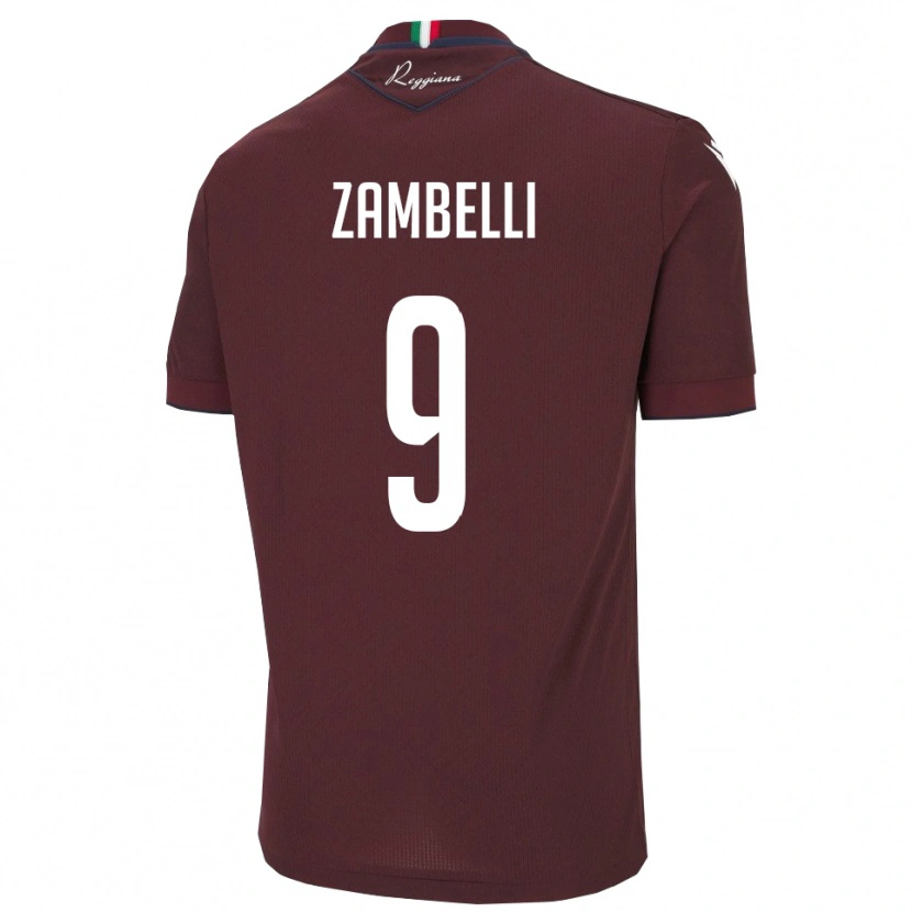 Danxen Homem Camisola Alessio Zambelli #9 Borgonha Branco Principal 2025/26 Camisa