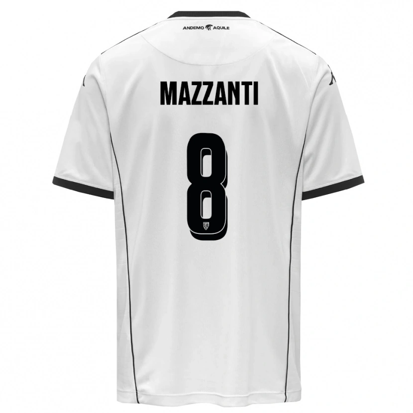 Danxen Homem Camisola Tommaso Mazzanti #8 Branco Preto Principal 2025/26 Camisa