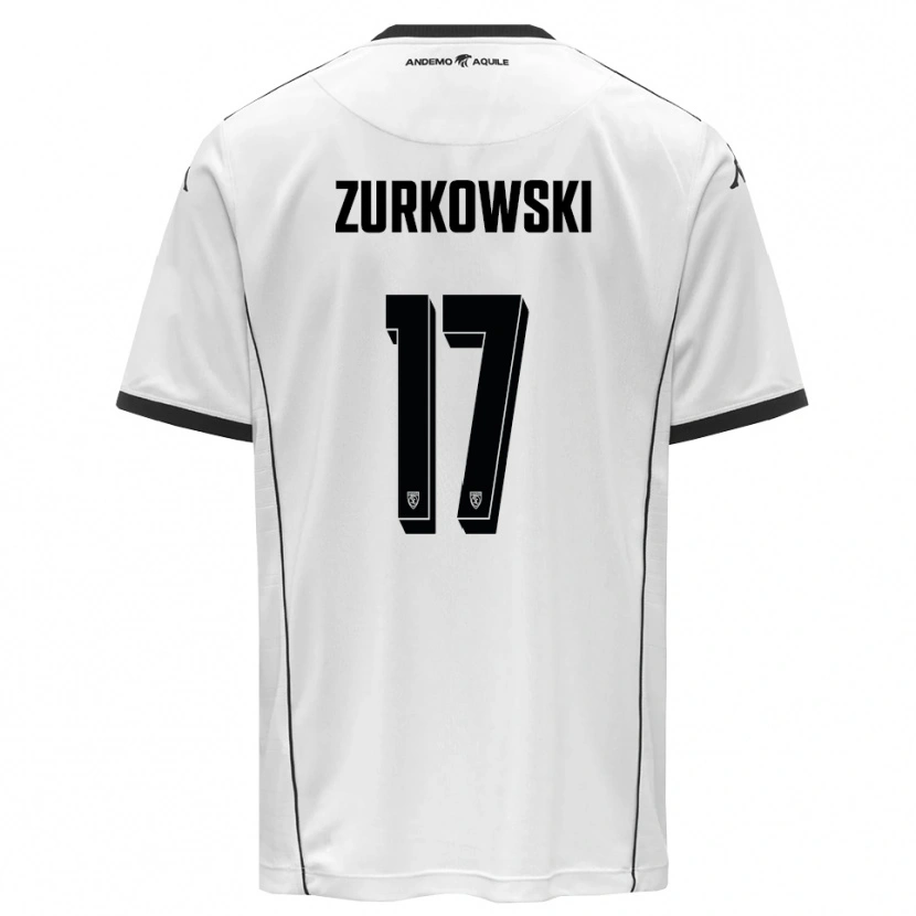 Danxen Homem Camisola Szymon Żurkowski #17 Branco Preto Principal 2025/26 Camisa