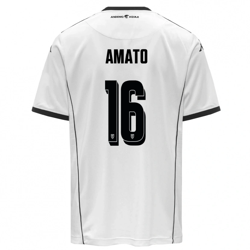 Danxen Homem Camisola Salvatore Amato #16 Branco Preto Principal 2025/26 Camisa