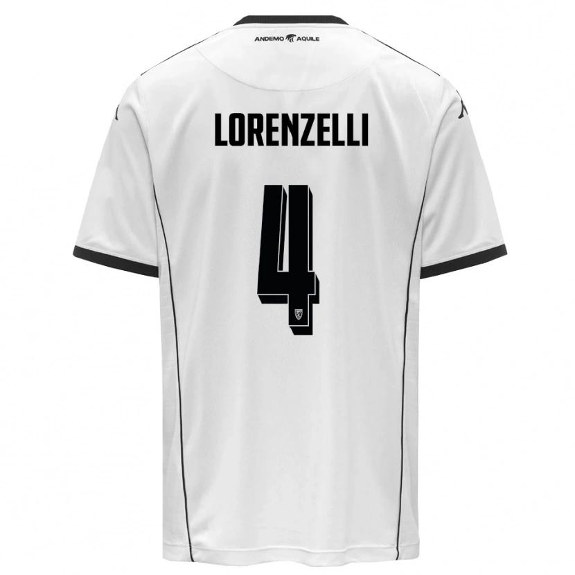 Danxen Homem Camisola Emanuele Lorenzelli #4 Branco Preto Principal 2025/26 Camisa