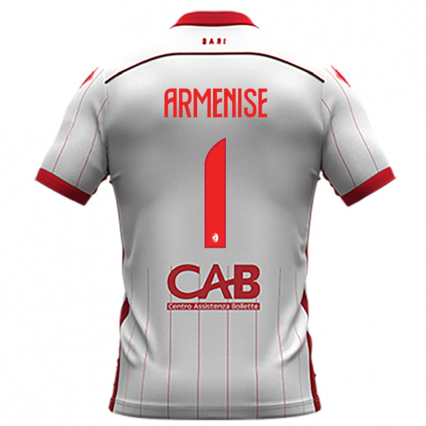 Danxen Homem Camisola Gaetano Armenise #1 Branco Vermelho Principal 2025/26 Camisa
