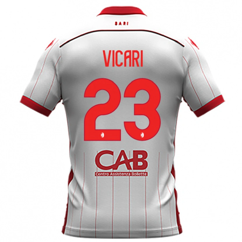 Danxen Homem Camisola Francesco Vicari #23 Branco Vermelho Principal 2025/26 Camisa