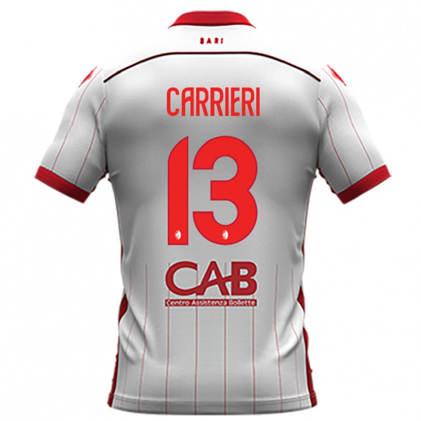 Danxen Homem Camisola Vitantonio Carrieri #13 Branco Vermelho Principal 2025/26 Camisa