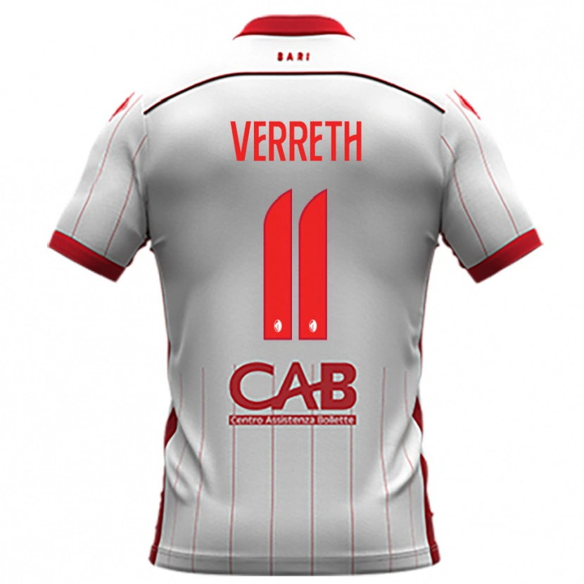 Danxen Homem Camisola Matthias Verreth #11 Branco Vermelho Principal 2025/26 Camisa