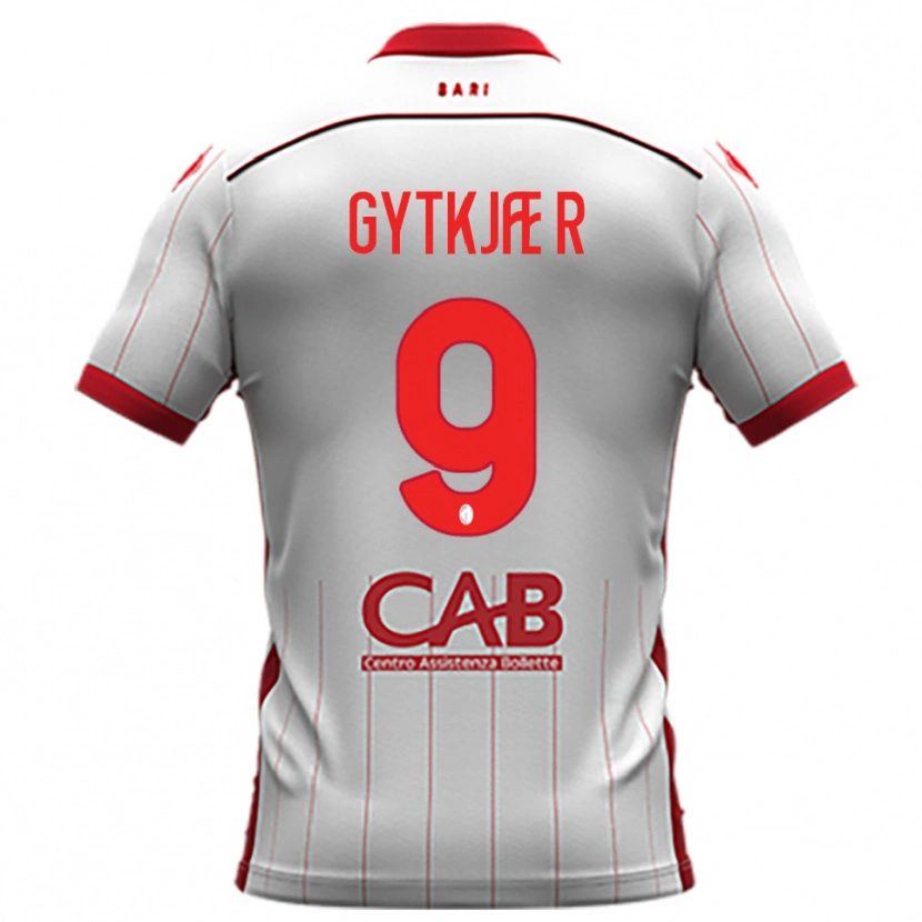 Danxen Homem Camisola Christian Gytkjær #9 Branco Vermelho Principal 2025/26 Camisa