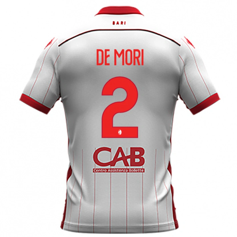 Danxen Homem Camisola Edoardo De Mori #2 Branco Vermelho Principal 2025/26 Camisa