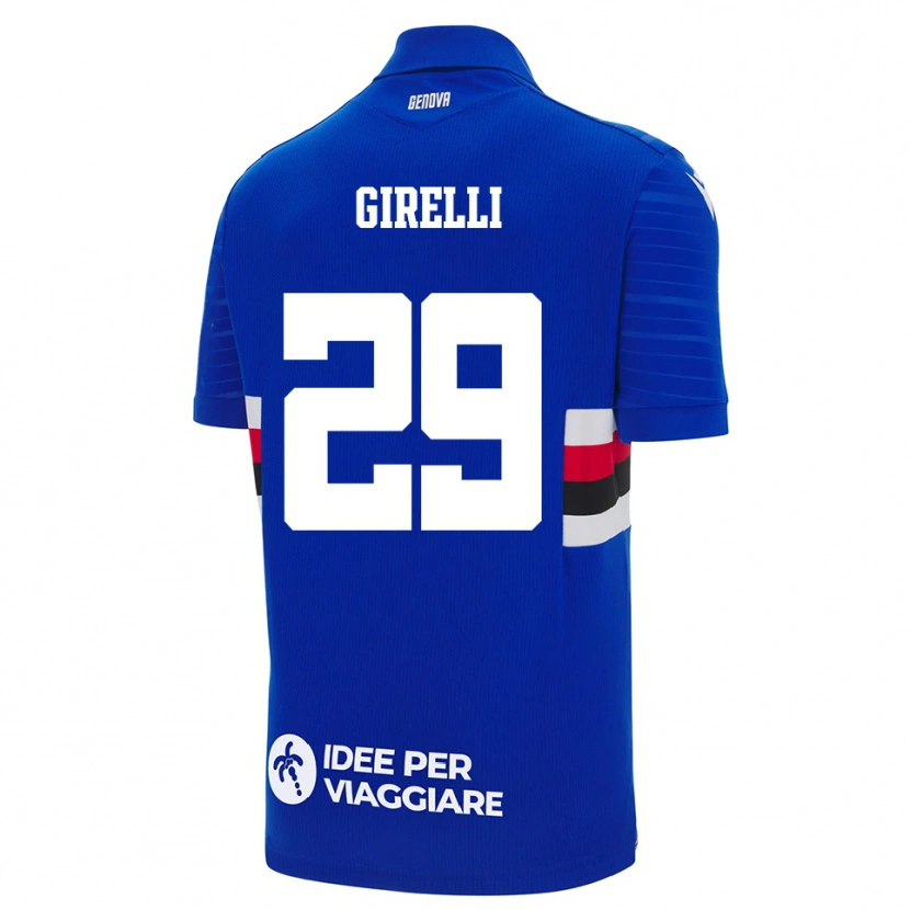 Danxen Homem Camisola Stefano Girelli #29 Azul Branco Principal 2025/26 Camisa