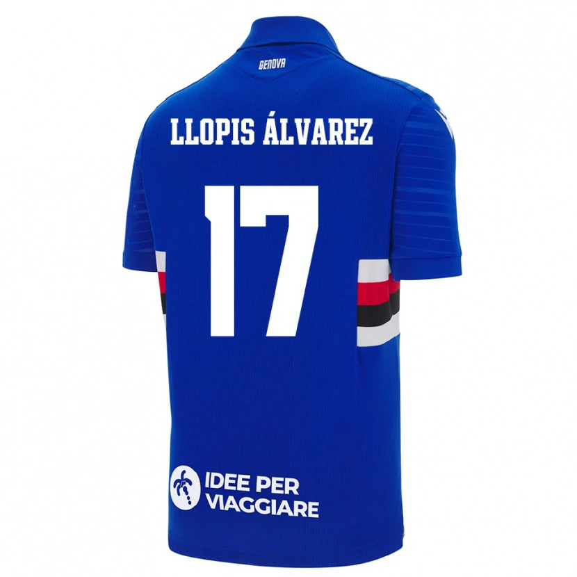 Danxen Homem Camisola Marta Llopis Álvarez #17 Azul Branco Principal 2025/26 Camisa