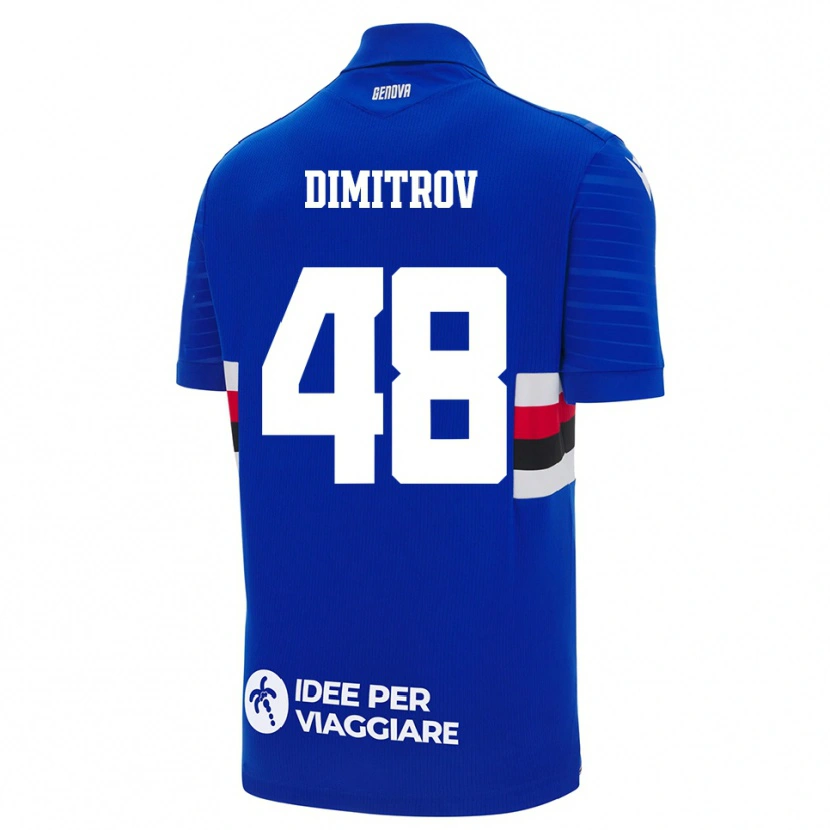 Danxen Homem Camisola Martin Dimitrov #48 Azul Branco Principal 2025/26 Camisa