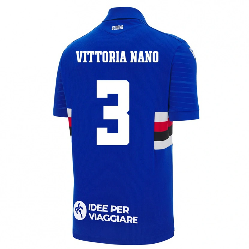 Danxen Homem Camisola Maria Vittoria Nano #3 Azul Branco Principal 2025/26 Camisa