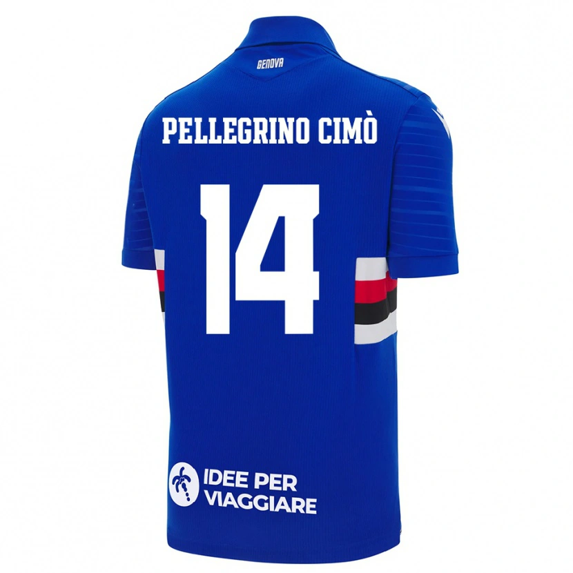 Danxen Homem Camisola Giada Pellegrino Cimò #14 Azul Branco Principal 2025/26 Camisa