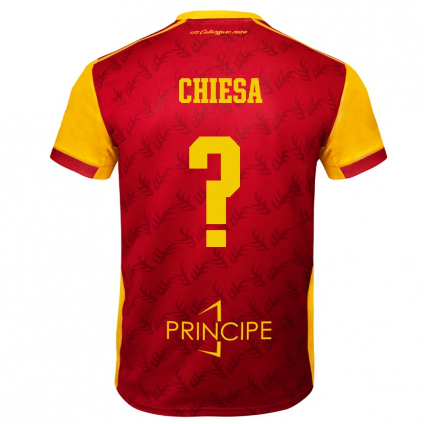 Danxen Homem Camisola Riccardo Chiesa #0 Amarelo Vermelho Principal 2025/26 Camisa